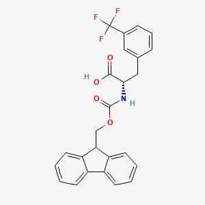 molecular formula C25H20F3NO4 B2404637 Fmoc-L-3-Trifluoromethylphenylalanine CAS No. 205526-27-8; 205526-28-9
