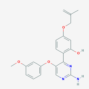molecular formula C21H21N3O4 B2404641 2-(2-Amino-5-(3-methoxyphenoxy)pyrimidin-4-yl)-5-((2-methylallyl)oxy)phenol CAS No. 877622-50-9