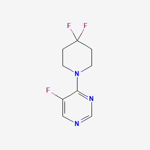 molecular formula C9H10F3N3 B2404642 4-(4,4-Difluoropiperidin-1-yl)-5-fluoropyrimidine CAS No. 2324943-32-8