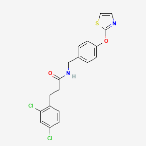 molecular formula C19H16Cl2N2O2S B2404643 3-(2,4-dichlorophenyl)-N-(4-(thiazol-2-yloxy)benzyl)propanamide CAS No. 2034558-81-9