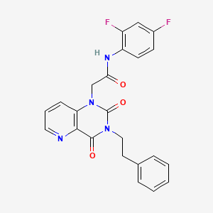 molecular formula C23H18F2N4O3 B2404644 N-(2,4-difluorophenyl)-2-(2,4-dioxo-3-phenethyl-3,4-dihydropyrido[3,2-d]pyrimidin-1(2H)-yl)acetamide CAS No. 921871-06-9