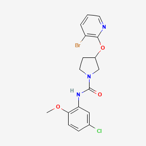 molecular formula C17H17BrClN3O3 B2404653 3-((3-bromopyridin-2-yl)oxy)-N-(5-chloro-2-methoxyphenyl)pyrrolidine-1-carboxamide CAS No. 1903357-72-1