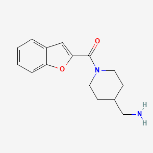molecular formula C15H18N2O2 B2404660 (4-(Aminomethyl)piperidin-1-yl)(benzofuran-2-yl)methanone CAS No. 1283004-62-5