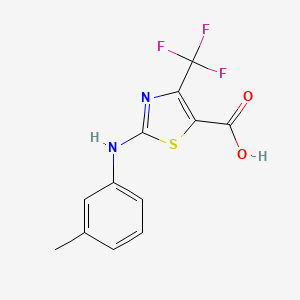 molecular formula C12H9F3N2O2S B2404661 2-[(3-甲基苯基)氨基]-4-(三氟甲基)-1,3-噻唑-5-羧酸 CAS No. 886502-96-1