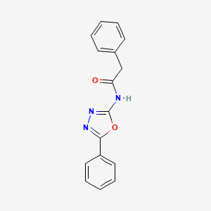 molecular formula C16H13N3O2 B2404662 2-phenyl-N-(5-phenyl-1,3,4-oxadiazol-2-yl)acetamide CAS No. 79424-29-6
