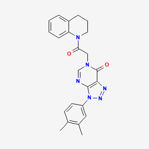 molecular formula C23H22N6O2 B2404664 6-[2-(3,4-二氢-2H-喹啉-1-基)-2-氧代乙基]-3-(3,4-二甲苯基)三唑并[4,5-d]嘧啶-7-酮 CAS No. 872591-12-3