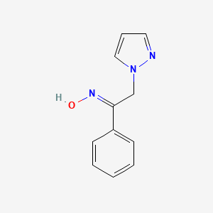 molecular formula C11H11N3O B2404665 (1E)-N-hydroxy-1-phenyl-2-(1H-pyrazol-1-yl)ethanimine CAS No. 99205-91-1