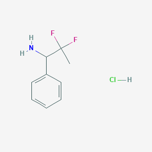 molecular formula C9H12ClF2N B2404667 2,2-Difluoro-1-phenylpropan-1-amine;hydrochloride CAS No. 2375259-54-2