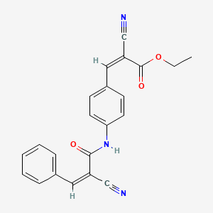 molecular formula C22H17N3O3 B2404673 Ethyl (Z)-2-cyano-3-[4-[[(Z)-2-cyano-3-phenylprop-2-enoyl]amino]phenyl]prop-2-enoate CAS No. 325475-43-2