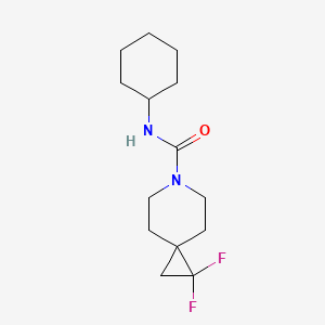 molecular formula C14H22F2N2O B2404674 N-环己基-1,1-二氟-6-氮杂螺[2.5]辛烷-6-甲酰胺 CAS No. 2320177-14-6