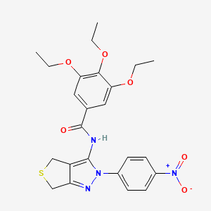 molecular formula C24H26N4O6S B2404679 3,4,5-三乙氧基-N-(2-(4-硝基苯基)-4,6-二氢-2H-噻吩并[3,4-c]吡唑-3-基)苯甲酰胺 CAS No. 396722-30-8