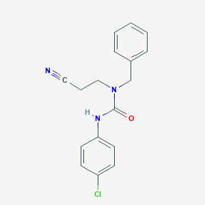 molecular formula C17H16ClN3O B240468 1-Benzyl-3-(4-chlorophenyl)-1-(2-cyanoethyl)urea 