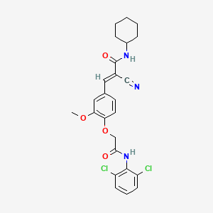 (E)-2-cyano-N-cyclohexyl-3-[4-[2-(2,6-dichloroanilino)-2-oxoethoxy]-3-methoxyphenyl]prop-2-enamide