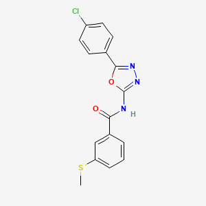 molecular formula C16H12ClN3O2S B2404691 N-[5-(4-氯苯基)-1,3,4-恶二唑-2-基]-3-甲硫基苯甲酰胺 CAS No. 898415-06-0