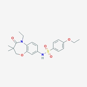 molecular formula C21H26N2O5S B2404701 4-ethoxy-N-(5-ethyl-3,3-dimethyl-4-oxo-2,3,4,5-tetrahydrobenzo[b][1,4]oxazepin-8-yl)benzenesulfonamide CAS No. 921995-80-4