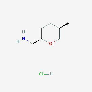 molecular formula C7H16ClNO B2404705 [(2S,5R)-5-Methyloxan-2-yl]methanamine;hydrochloride CAS No. 2361610-48-0