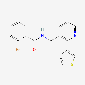 molecular formula C17H13BrN2OS B2404710 2-溴-N-((2-(噻吩-3-基)吡啶-3-基)甲基)苯甲酰胺 CAS No. 2034595-47-4