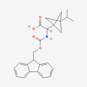 molecular formula C25H27NO4 B2404715 2-(9H-Fluoren-9-ylmethoxycarbonylamino)-2-(3-propan-2-yl-1-bicyclo[1.1.1]pentanyl)acetic acid CAS No. 2287266-98-0