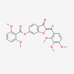 molecular formula C27H24O9 B2404719 (Z)-3-氧代-2-(2,3,4-三甲氧基苄亚甲基)-2,3-二氢苯并呋喃-6-基 2,6-二甲氧基苯甲酸酯 CAS No. 622796-12-7