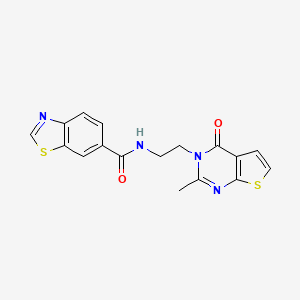 molecular formula C17H14N4O2S2 B2404721 N-(2-(2-methyl-4-oxothieno[2,3-d]pyrimidin-3(4H)-yl)ethyl)benzo[d]thiazole-6-carboxamide CAS No. 1904028-20-1