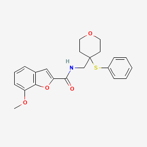 7-methoxy-N-((4-(phenylthio)tetrahydro-2H-pyran-4-yl)methyl)benzofuran-2-carboxamide