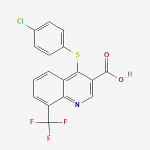 4-(4-chlorophenyl)sulfanyl-8-(trifluoromethyl)quinoline-3-carboxylic Acid