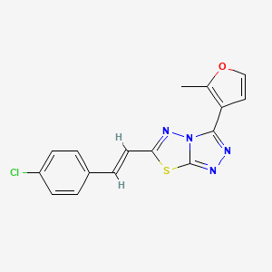 molecular formula C16H11ClN4OS B2404739 (E)-6-(4-chlorostyryl)-3-(2-methylfuran-3-yl)-[1,2,4]triazolo[3,4-b][1,3,4]thiadiazole CAS No. 890598-11-5