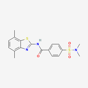 molecular formula C18H19N3O3S2 B2404744 N-(4,7-二甲基苯并[d]噻唑-2-基)-4-(N,N-二甲基氨磺酰)苯甲酰胺 CAS No. 862807-53-2