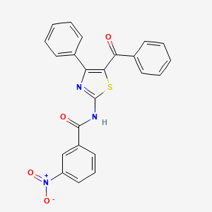 molecular formula C23H15N3O4S B2404750 N-(5-benzoyl-4-phenyl-1,3-thiazol-2-yl)-3-nitrobenzamide CAS No. 312929-48-9