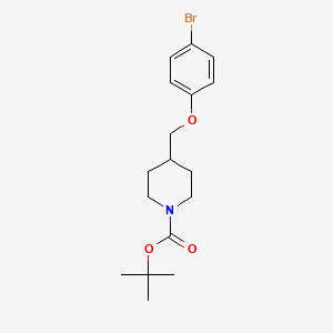 molecular formula C17H24BrNO3 B2404753 1,1-二甲基乙基 4-{[(4-溴苯基)-氧基]甲基}-1-哌啶甲酸酯 CAS No. 180847-23-8