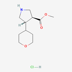 molecular formula C11H20ClNO3 B2404755 Methyl (3S,4S)-4-(oxan-4-yl)pyrrolidine-3-carboxylate;hydrochloride CAS No. 2309431-60-3