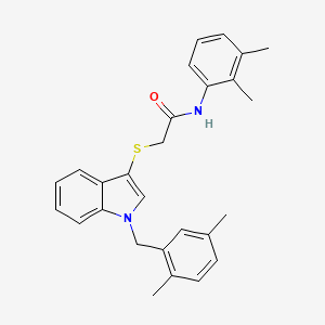 molecular formula C27H28N2OS B2404758 2-((1-(2,5-dimetilbencil)-1H-indol-3-il)tio)-N-(2,3-dimetilfenil)acetamida CAS No. 681279-62-9