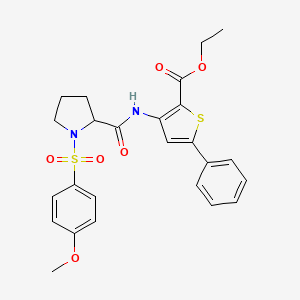 Ethyl 3-(1-((4-methoxyphenyl)sulfonyl)pyrrolidine-2-carboxamido)-5-phenylthiophene-2-carboxylate