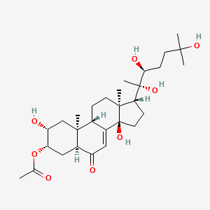 molecular formula C29H46O8 B2404763 [(2R,3S,5S,9S,10S,13S,14R,17R)-2,14-二羟基-10,13-二甲基-6-氧代-17-[(2S,3S)-2,3,6-三羟基-6-甲基庚烷-2-基]-2,3,4,5,9,11,12,15,16,17-十氢-1H-环戊[a]菲并蒽-3-基] 乙酸酯 CAS No. 22961-68-8