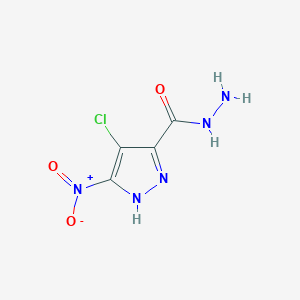 molecular formula C4H4ClN5O3 B2404764 4-chloro-5-nitro-1H-pyrazole-3-carbohydrazide CAS No. 1046463-61-9