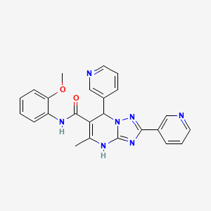 molecular formula C24H21N7O2 B2404776 N-(2-methoxyphenyl)-5-methyl-2,7-bis(pyridin-3-yl)-4H,7H-[1,2,4]triazolo[1,5-a]pyrimidine-6-carboxamide CAS No. 540504-49-2