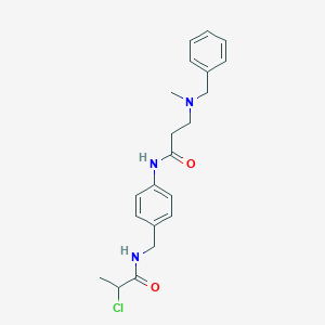 molecular formula C21H26ClN3O2 B2404782 N-[[4-[3-[Benzyl(methyl)amino]propanoylamino]phenyl]methyl]-2-chloropropanamide CAS No. 2411249-50-6