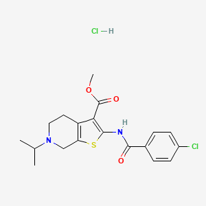 Methyl 2-(4-chlorobenzamido)-6-isopropyl-4,5,6,7-tetrahydrothieno[2,3-c]pyridine-3-carboxylate hydrochloride