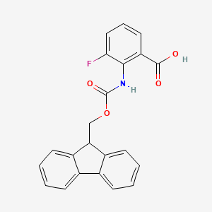 molecular formula C22H16FNO4 B2404787 2-(9H-Fluoren-9-ylmethoxycarbonylamino)-3-fluoro-benzoic acid CAS No. 1485218-64-1