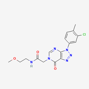 molecular formula C16H17ClN6O3 B2404788 2-[3-(3-chloro-4-methylphenyl)-7-oxotriazolo[4,5-d]pyrimidin-6-yl]-N-(2-methoxyethyl)acetamide CAS No. 872591-30-5