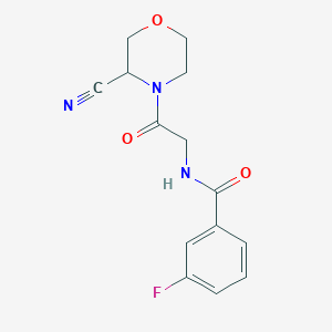 molecular formula C14H14FN3O3 B2404793 N-[2-(3-Cyanomorpholin-4-yl)-2-oxoethyl]-3-fluorobenzamide CAS No. 2249560-22-1