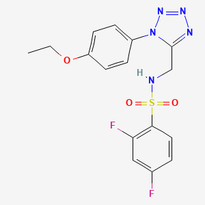 molecular formula C16H15F2N5O3S B2404796 N-((1-(4-乙氧基苯基)-1H-四唑-5-基)甲基)-2,4-二氟苯磺酰胺 CAS No. 942000-23-9