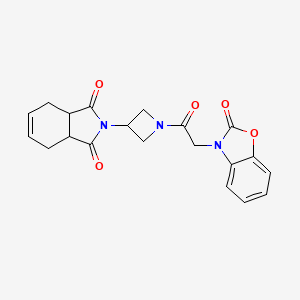 molecular formula C20H19N3O5 B2404797 2-(1-(2-(2-氧代苯并[d]噁唑-3(2H)-基)乙酰)吖唑啉-3-基)-3a,4,7,7a-四氢-1H-异吲哚-1,3(2H)-二酮 CAS No. 1798511-78-0