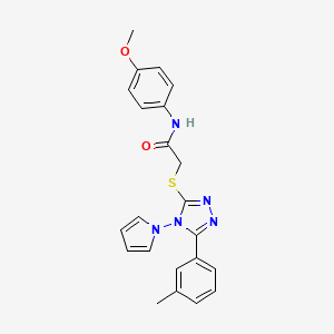 N-(4-methoxyphenyl)-2-{[5-(3-methylphenyl)-4-(1H-pyrrol-1-yl)-4H-1,2,4-triazol-3-yl]sulfanyl}acetamide