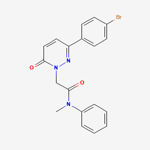 molecular formula C19H16BrN3O2 B2404804 2-(3-(4-bromophenyl)-6-oxopyridazin-1(6H)-yl)-N-methyl-N-phenylacetamide CAS No. 1211176-83-8