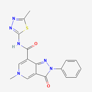 molecular formula C17H14N6O2S B2404805 5-methyl-N-(5-methyl-1,3,4-thiadiazol-2-yl)-3-oxo-2-phenyl-3,5-dihydro-2H-pyrazolo[4,3-c]pyridine-7-carboxamide CAS No. 921833-07-0