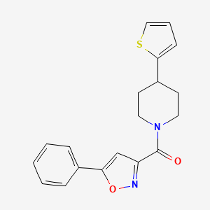 (5-Phenylisoxazol-3-yl)(4-(thiophen-2-yl)piperidin-1-yl)methanone