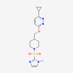 3-Cyclopropyl-6-[[1-(1-methylimidazol-2-yl)sulfonylpiperidin-4-yl]methoxy]pyridazine