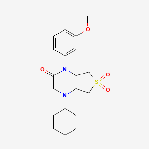 4-cyclohexyl-1-(3-methoxyphenyl)hexahydrothieno[3,4-b]pyrazin-2(1H)-one 6,6-dioxide