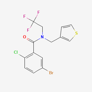 5-bromo-2-chloro-N-(thiophen-3-ylmethyl)-N-(2,2,2-trifluoroethyl)benzamide